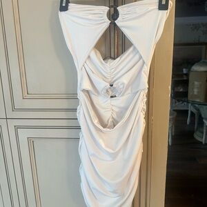 SHEIN White Ruched Mini Dress (95)